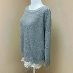 Urban Outfitters UO Pins & Needles Gray Sweater with Crochet Detail Hem Photo 1