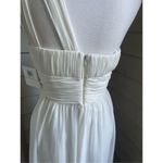 Donna Morgan NWT  One Shoulder Chiffon Pleated Dress Off White Size 4 Photo 10