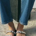 ZARA EMBELLISHED FLAT LEATHER SANDALS Photo 2
