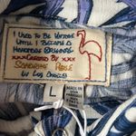 Free People Sandrine Rose by  R1027-Bali Hawaiin button up shirt blue size Large Photo 4