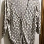 Merona  XXL three quarter sleeve cardigan light gray with white polka dots Photo 0
