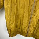 Vtg Y2K 100% Silk Satin Bomber Jacket Sz Medium Gold Yellow Photo 11