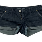 American Eagle American‎ Eagle Denim Shorts Size 6 Dark Wash Cuffed Casual Summer Photo 0