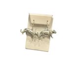 Silver brushed lioness figurine dangle earrings Photo 4