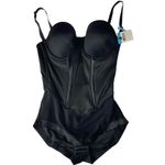 Maidenform  black firm tummy control easy up bodysuit 36C Photo 4