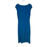 Ralph Lauren Lauren  Women's Dress Sheath Ruched Cap Sleeve Cocktail Blue Size 10 Photo 4