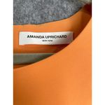 Amanda Uprichard Orange Fit Flare Dress Short Sleeve Ruffle Hem Cocktail Sz M Photo 2
