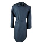 Erotokritos Wool Ruffle Front Belted Long Coat Gray Dressy 2 Photo 3