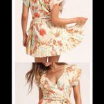 Cleobella Dress mini size small cotton floral orange cream lined Photo 3