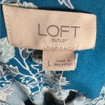 Loft  teal blue button front belted shirt dress size large NWT Photo 4