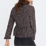 Madewell  Silk Ruffle-Hem Wrap Top in Starry Night Size Medium Photo 3