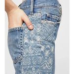 Free People We The Free Tribal Aztec Side Stripe Boyfriend Raw Hem Jeans Size 26 Photo 2