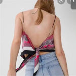 ZARA  pink bandana pattern top in size xs-s Photo 4