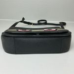 Kate Spade  Textured Leather Purse Black Monster Face Crossbody Handbag Carsen Photo 2