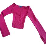 Urban Outfitters Hot Pink Ribbed Sweater Crop Top Size Small Photo 0
