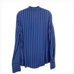 Reformation Eldridge blue stripe tie neck blouse S Photo 4