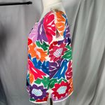 J.‎ Marie The Maya Top Womens Small Floral Bright Embroidered Birds Rayon Pink Photo 10