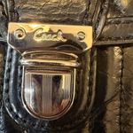 Coach  Poppy Quilted Crinkled Leather Black Shoulder Bag  Blue Inside Y2K #19856 Photo 2