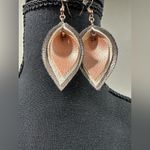 Chic Layered Leather Leaf Earrings Gray Photo 2