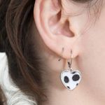 Brandy Melville silver faux fur heart earrings Photo 0
