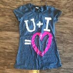 Wet Seal  u and I = love T-shirt. Size small Photo 0