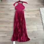 Abercrombie & Fitch NWT  Giselle Halter Maxi Pleated Dress Cutouts Berry Small Photo 1