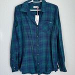 Vineyard Vines NWT  Women's Flannel Plaid Chilmark Button Down Shirt Green Blue 8 Photo 0