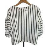 After Market Striped Puff Sleeve Black & White Vertical Blouse Size Small Photo 0