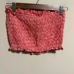 Le Rumi Smocked Tube Top Crop Gingham Pink Red Photo 3