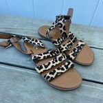 Franco Sarto Kyson Calf Hair Cheetah Strappy Ankle Sandals 7.5M Photo 0