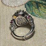 Konstantino Sterling Silver & 18K Gold Mother of Pearl & Pink Tourmaline Ring Size 6 Photo 5