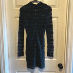 Lush Clothing LUSH Teal Lace Ruffled Mock Neck Long Sleeve Mini Dress Women's Size Small Green Photo 2