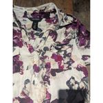 White House | Black Market WHBM Floral 100% Silk Blouse - Size 0 Photo 2