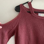 Pink Rose Pink Republic Burgundy Cold Shoulder Lightweight Sweater - Women’s Medium Photo 1