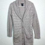 it's our time Taupe Tunic Length Button Down Cardigan Size S Photo 0