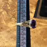 Rose de France Amethyst Sterling Silver Solitaire Ring Size 5 Gold Photo 7