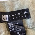 Vintage Carole Little Linen Pant Suit Green Size 8 Photo 10