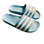 Adidas Adilette Aqua Slides Women’s Size 11 Light Blue White Stripes Photo 1