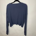 Blue Oversized Cropped Thermal Shirt Top ? Large Photo 6
