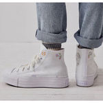 Converse  Chuck Taylor All Star Lift Platform High Top White Flower Embroidery 6 Photo 9