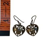 Boho Heart Earrings Vintage Valentines Anniversary y2k Jewelry Pendant 90s Brown Photo 4