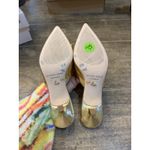 Antonio Melani x Jennifer Sumko Gold Jensy Flower Mules Kitten Heel Rose 3D Photo 5