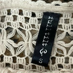 Full Tilt Tan Crochet Sheer Crop Top Boho Peasent Beachy Peasant S Open Back Photo 7