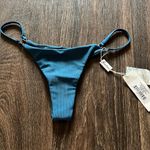 frankie's bikinis Scarlett Ribbed Bottoms Deep Sea Blue Photo 1