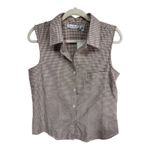 Keren Hart Brown Gingham Sleeveless Button Down Collared Top Cottagecore Women S Photo 3