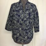 cj banks Jacket Womens X 14W Used Navy No Collar Zip Front Lightweight Photo 2