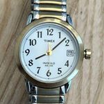 Timex Ladies Watch Indiglo White Dial Two Tone Stainless Bracelet Date Window Photo 2