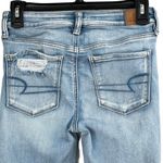 American Eagle  SZ 2 SHORT Jegging Jeans Hi-Rise Distressed Stretch Frayed Hems Photo 4