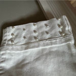 Liverpool  white capri cropped jeans rolled cuff pearl accents size 8 pants Photo 1