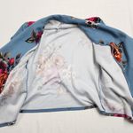 Moa Collection Women's Small Long Sleeve Open Front Blazer Blue Floral Pattern Photo 2